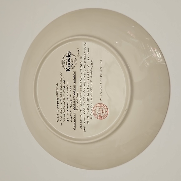 Edwin M Knowles China Co. Flirting in the Parlor Norman Rockwell Porcelain Plate - Picture 4 of 9